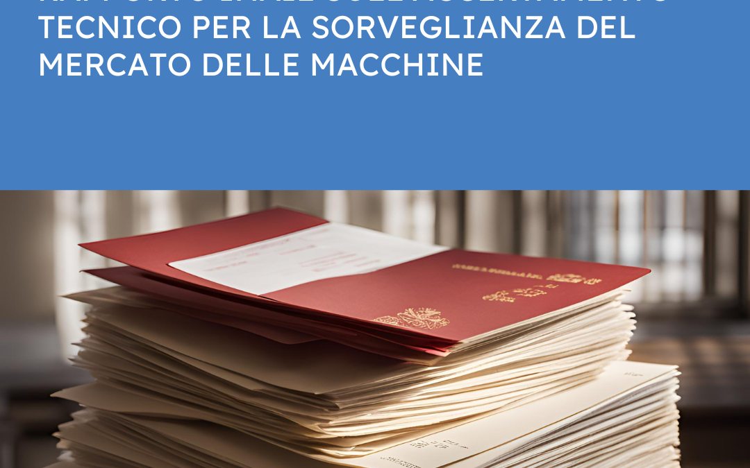 28/10/2024: RAPPORTO INAIL SULL’ACCERTAMENTO TECNICO PER LA SORVEGLIANZA DEL MERCATO DELLE MACCHINE